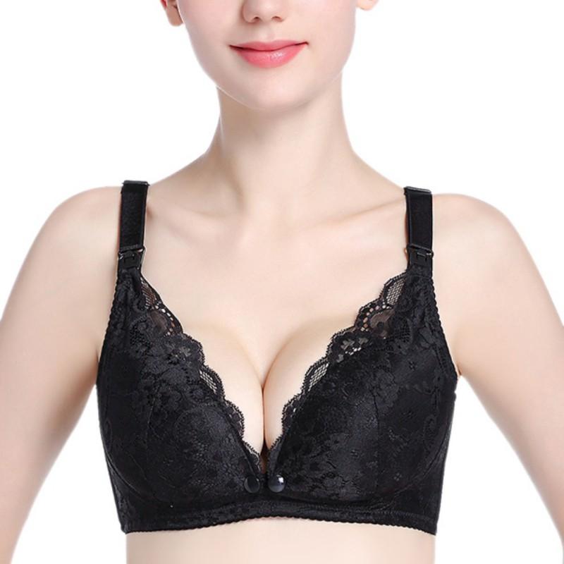 Sexy Front-Clasped Postpartum Women Solid Lace Bra Hasp Underwear Wire Free Ladies Lingerie Brassiere Adjusted-Straps Large Size, Pink
Sexy Front-Clasped Postpartum Women Solid Lace Bra Hasp Underwear Wire Free Ladies Lingerie Brassiere Adjusted-Straps Large Size, Pink
