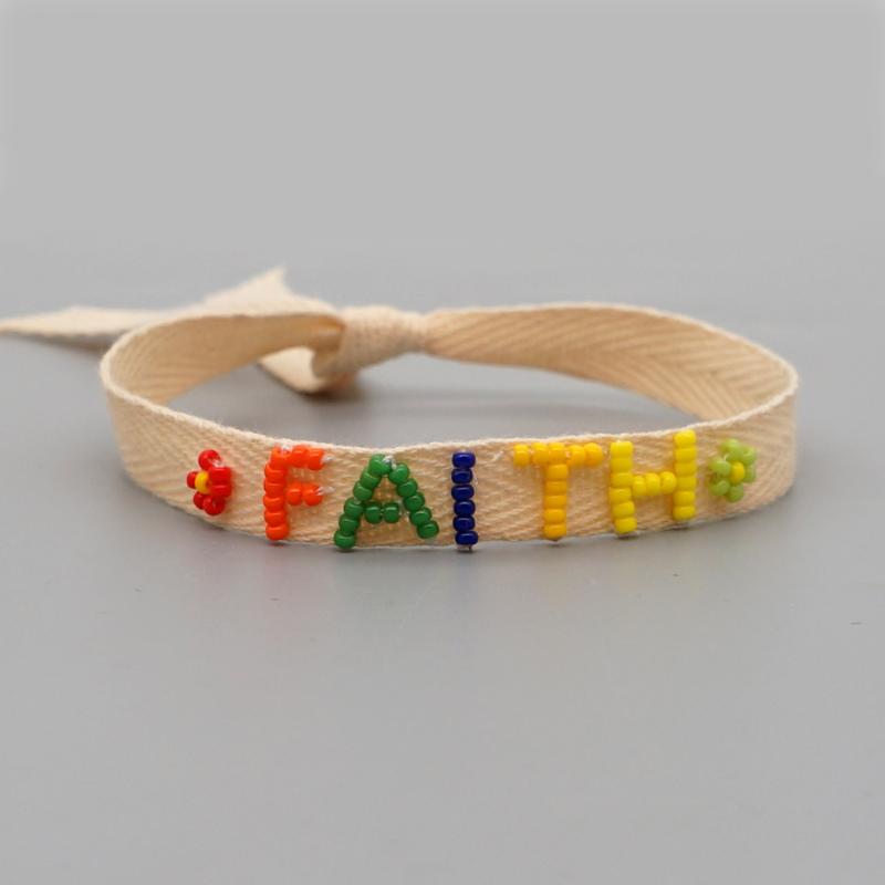 Charm Bracelets Cloth Bracelet Boho Summer Letter FAITH Pulseras Handmade Jewelry Gift For Girl Friend Fabric Women's Jeweler
Charm Bracelets Cloth Bracelet Boho Summer Letter FAITH Pulseras Handmade Jewelry Gift For Girl Friend Fabric Women's Jeweler