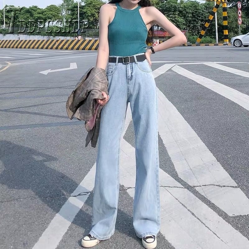 Loose Women Jeans High Waist Long Style Wide Leg Female Trousers Denim Pants 201029