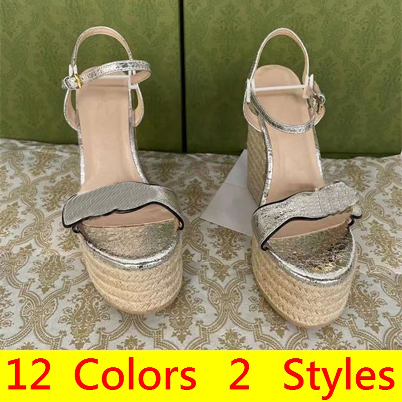 

Designer Sandals For Women Slides Luxury Fashion Slope Red Bottoms Heels Wedges Hemp rope Gold Black sandal Stylish Casual girl 1s Banquet Party High Slippers Shoes s, Ask me for pictures