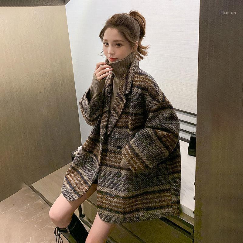 Woolen Plaid Jacket Female Korean Version of The School Long Section Ladies Coat 2020 Winter Leisure Loose Warm Jackets1, Dark green
Woolen Plaid Jacket Female Korean Version of The School Long Section Ladies Coat 2020 Winter Leisure Loose Warm Jackets1, Dark green