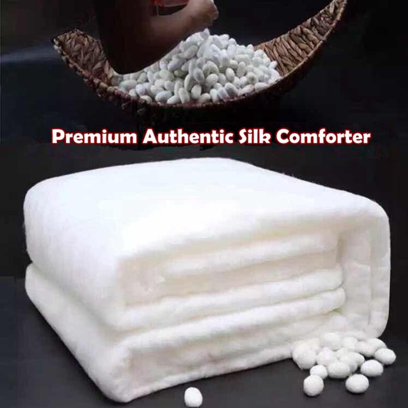 Summer Winter Mulberry Silk Quilts Hand Work Positioning Silk Comforter 100%Cotton Duvet Cover Blanket Bedding Home Textile, White
Summer Winter Mulberry Silk Quilts Hand Work Positioning Silk Comforter 100%Cotton Duvet Cover Blanket Bedding Home Textile, White