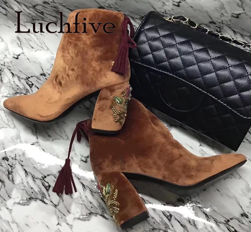 Luxury Flower Beading Heel Ankle Boots Real Suede Leather Designer brand Shoes Women1, Black
Luxury Flower Beading Heel Ankle Boots Real Suede Leather Designer brand Shoes Women1, Black