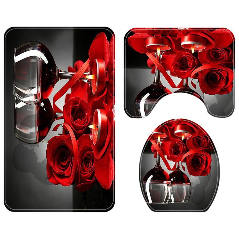 bath mat 3 pcs/set rose red wine printed pattern toilet cover foot pad non-slip absorbent bathroom door mat bath rug carpet
bath mat 3 pcs/set rose red wine printed pattern toilet cover foot pad non-slip absorbent bathroom door mat bath rug carpet