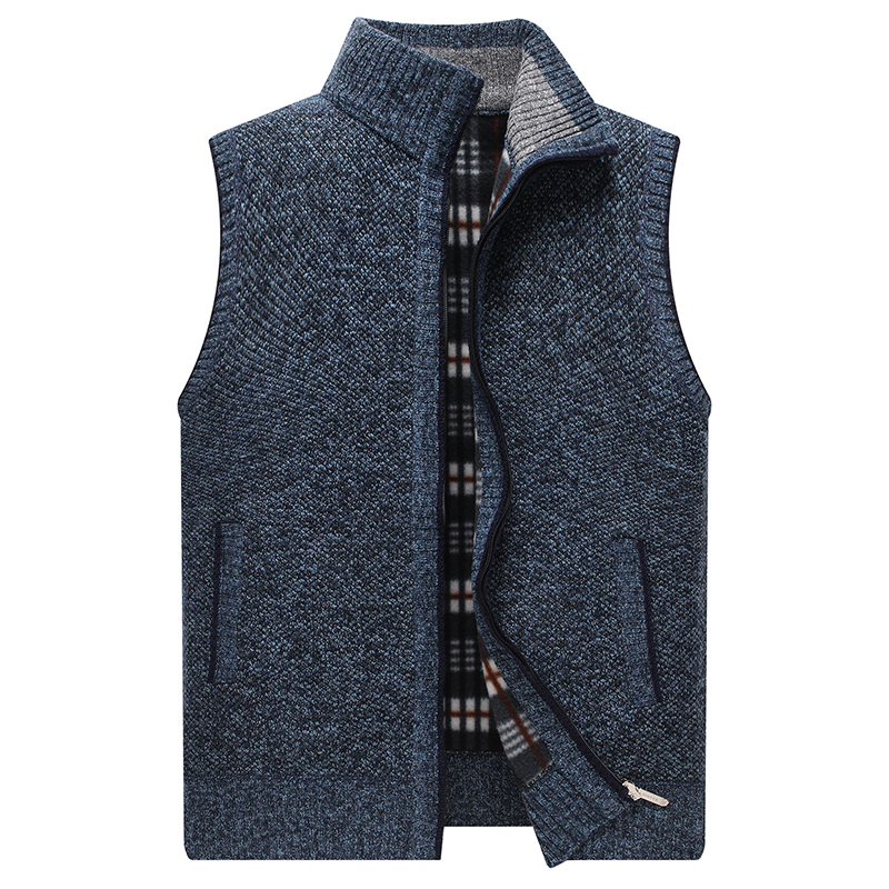 Winter Slim Fit Men's Sleeveless Vests Sweater Warm Jumper Knitted Waistcoats Casual Men Solid Sweater Vest Jackets Man Clothing 201224