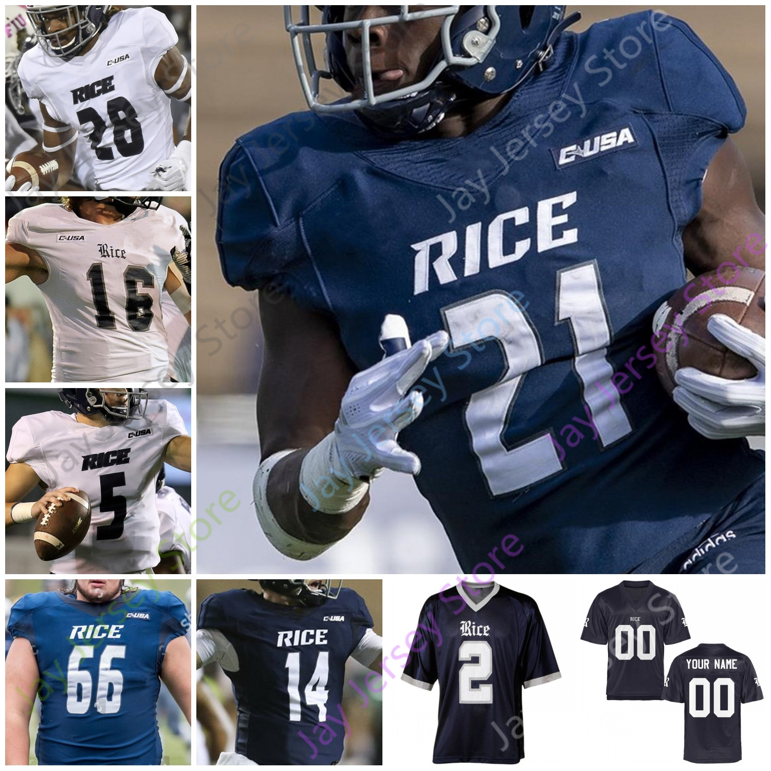 Rice Owls Football Jersey NCAA College 14 Tom Stewart 1 Aston Walter 2 Brad Rozner 10 Austin Trammell 55 Blaze Alldredge 5 Wiley Green, Navy
Rice Owls Football Jersey NCAA College 14 Tom Stewart 1 Aston Walter 2 Brad Rozner 10 Austin Trammell 55 Blaze Alldredge 5 Wiley Green, Navy