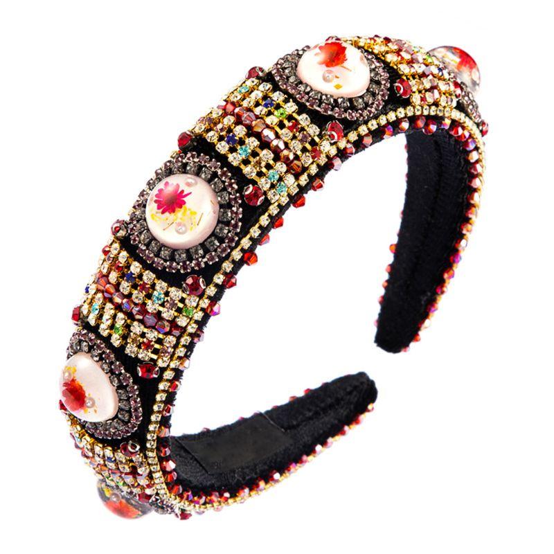 Baroque Sponge Padded Bandana Ladies Floral Pearl Resin Cabochon Jewelry Headband Mutlicolored Rhinestone Headdress
Baroque Sponge Padded Bandana Ladies Floral Pearl Resin Cabochon Jewelry Headband Mutlicolored Rhinestone Headdress