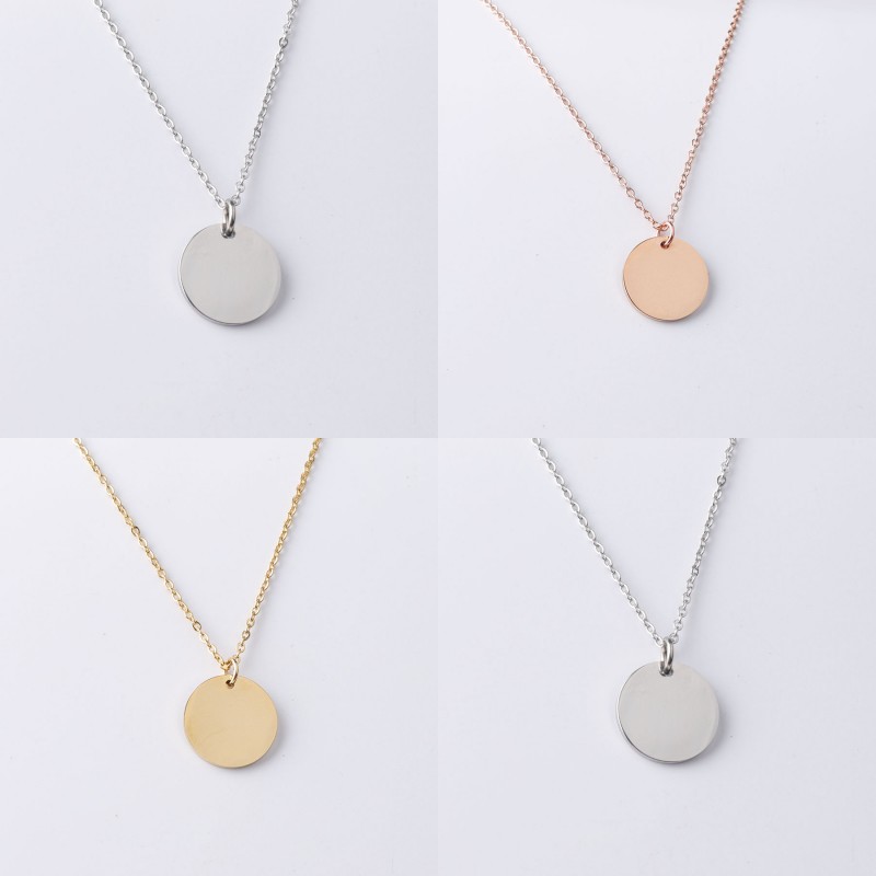 Blank Round Pendant Necklace Stainless Steel Necklace Gold Minimalist Round Blank Dog Tag Coin Pendant Necklace Jewelry For Buyer Own 143 J2, Silver
Blank Round Pendant Necklace Stainless Steel Necklace Gold Minimalist Round Blank Dog Tag Coin Pendant Necklace Jewelry For Buyer Own 143 J2, Silver