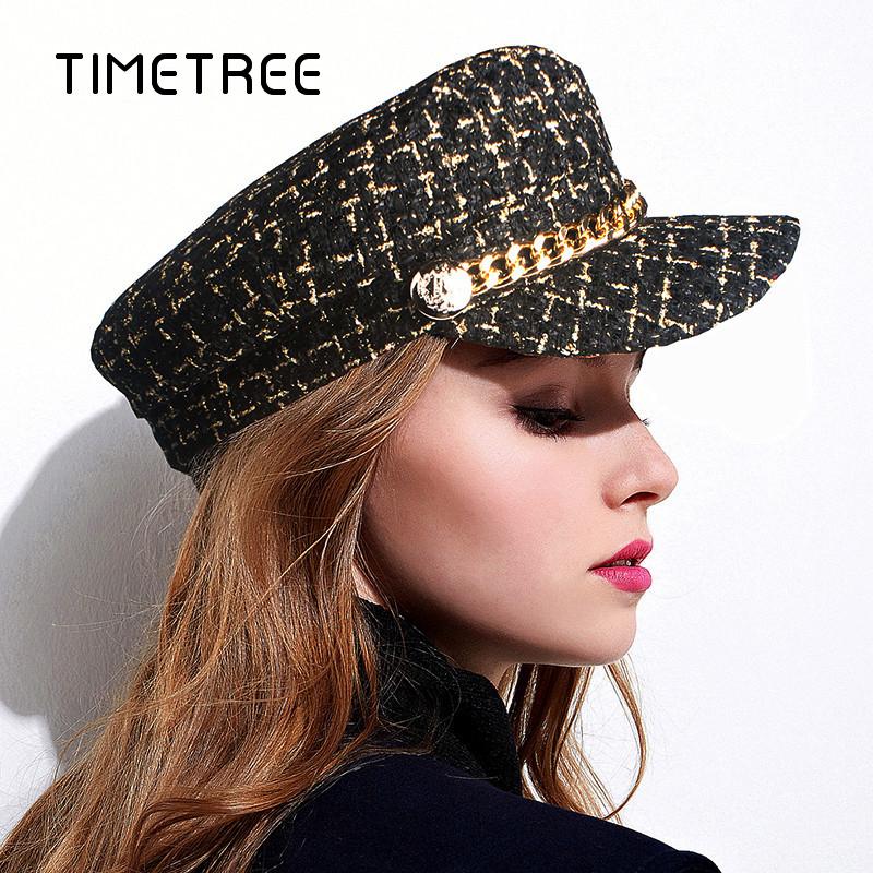 TIME TREE Retro lattice Wool Navy Caps Women Flat Top Warm Casual Soft Hats Metal Button Berets Caps Outdoor Windproof Berets, A2
TIME TREE Retro lattice Wool Navy Caps Women Flat Top Warm Casual Soft Hats Metal Button Berets Caps Outdoor Windproof Berets, A2