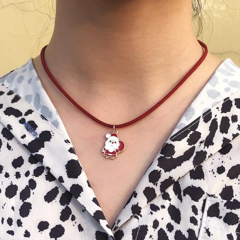 Simple Christams Choker Necklace for Women Cute Santa Claus Crutch Pedant Necklace Lether Chain Christmas Tree Gift
Simple Christams Choker Necklace for Women Cute Santa Claus Crutch Pedant Necklace Lether Chain Christmas Tree Gift