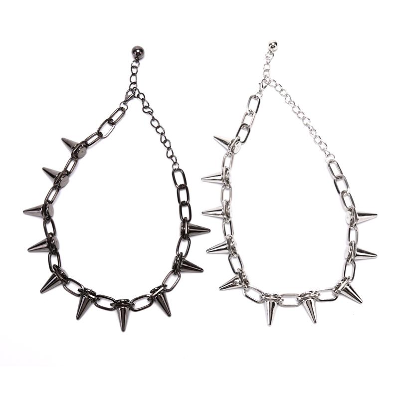 Rock Gothic Chokers Punk Goth Handmade Rivets Chokers Necklace Spike Rivet Necklace