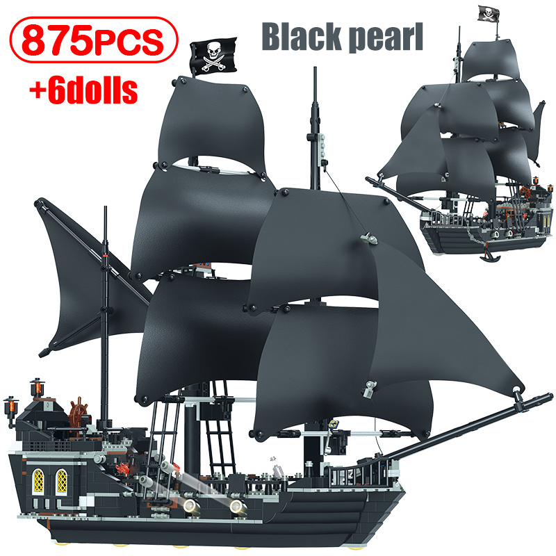 

Black Pearl Ship Pirate Ships 4184 4195 Pirates Model of the Caribbeaned Building Blocks Bricks Birthday Gifts Kid Toys LJ200928