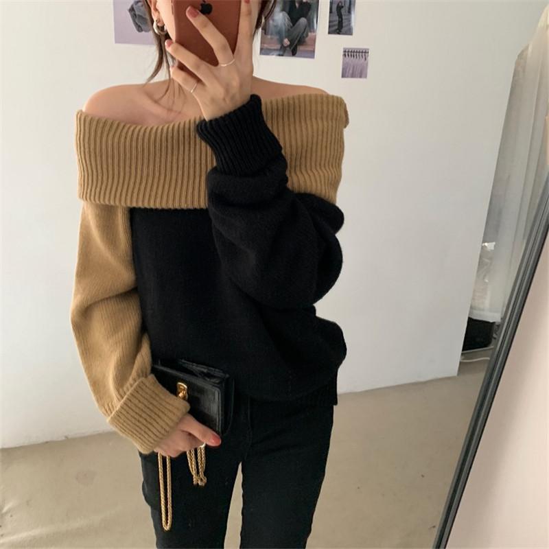 Korean Chic Fashion Off-shoulder Vintage Floral Print Sweater for Ladies Elegant All-match Sexy Night Club Brown Pullovers 2020, Black
Korean Chic Fashion Off-shoulder Vintage Floral Print Sweater for Ladies Elegant All-match Sexy Night Club Brown Pullovers 2020, Black