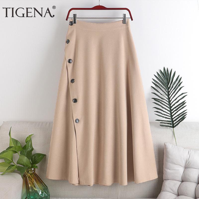TIGENA 2020 Autumn Winter Single Breasted Work Office Lady Skirt Women Casual A Line Elastic High Waist Long Skirt Female, Black
TIGENA 2020 Autumn Winter Single Breasted Work Office Lady Skirt Women Casual A Line Elastic High Waist Long Skirt Female, Black