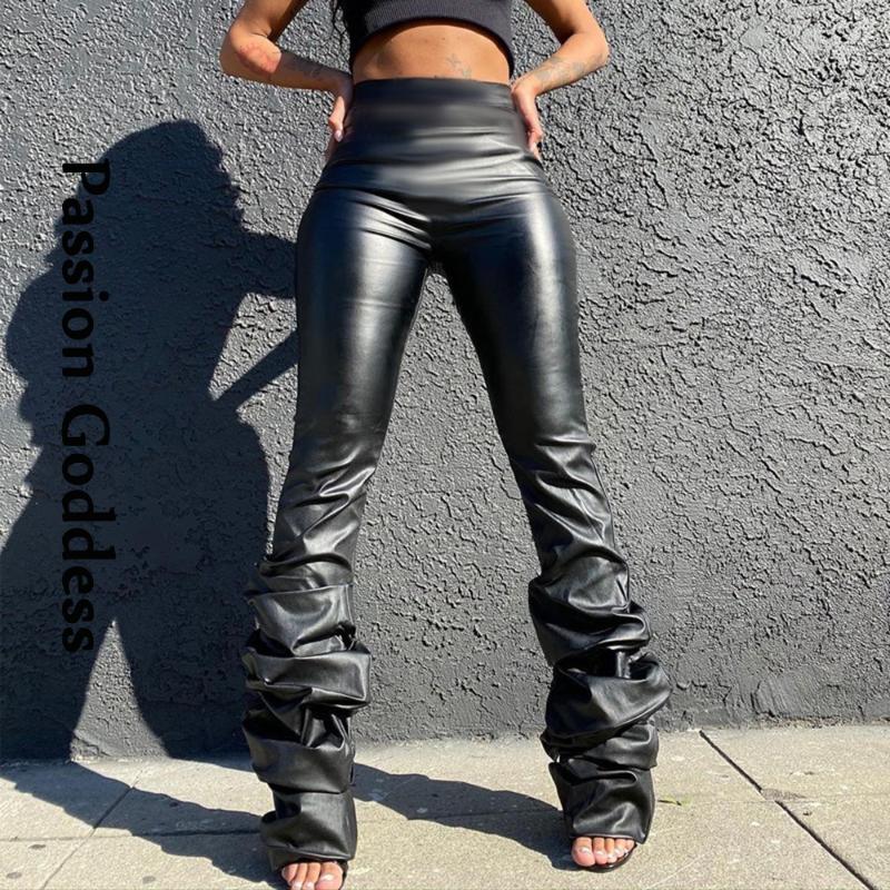 Street Women Pink PU Leather Stacked Pants High Waist Elastic Pencil Pants Full Length Feminina Leather Pleated Stacked Pantalon, Black
Street Women Pink PU Leather Stacked Pants High Waist Elastic Pencil Pants Full Length Feminina Leather Pleated Stacked Pantalon, Black