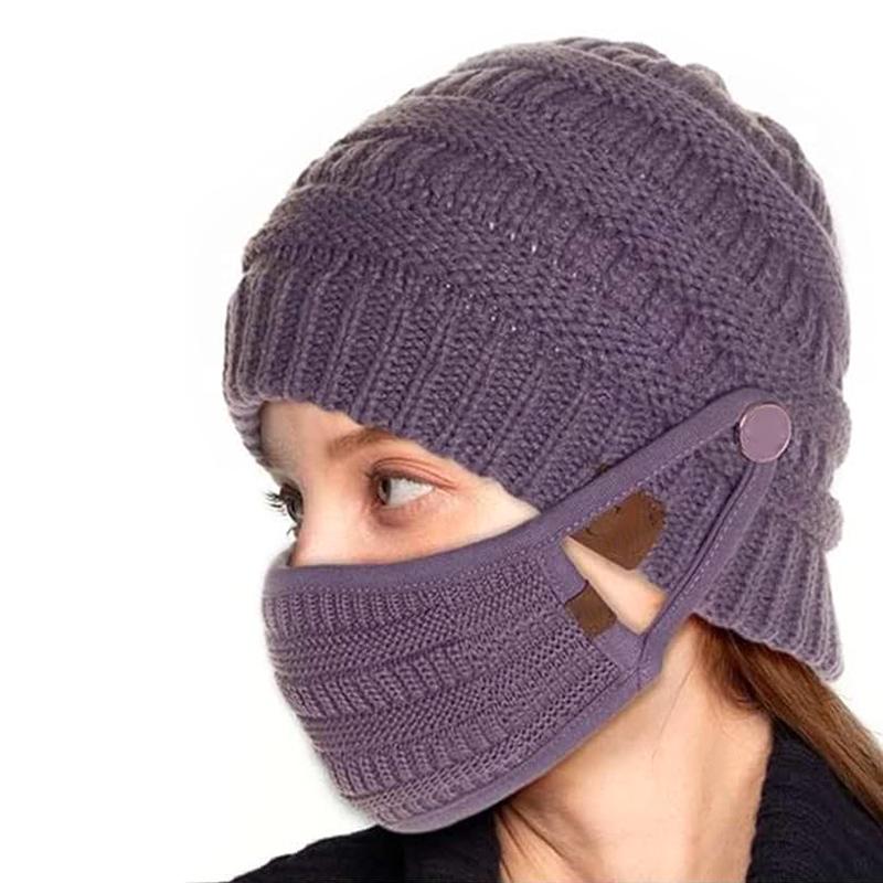 Knit Beanie And Face Cover Set Detachable Face Covering Knitted Warm Hat for Women Men -MX8
Knit Beanie And Face Cover Set Detachable Face Covering Knitted Warm Hat for Women Men -MX8