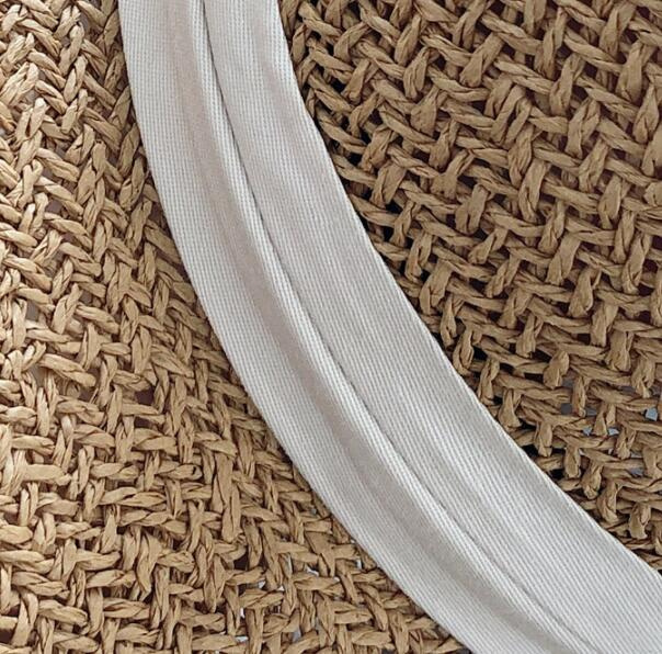 Ladies Handmade Natural Straw Hat Summer Beach Hat for Women Men Panama Cap Fashion Concave Flat Protetion Visor Sun Boat Hats 220311