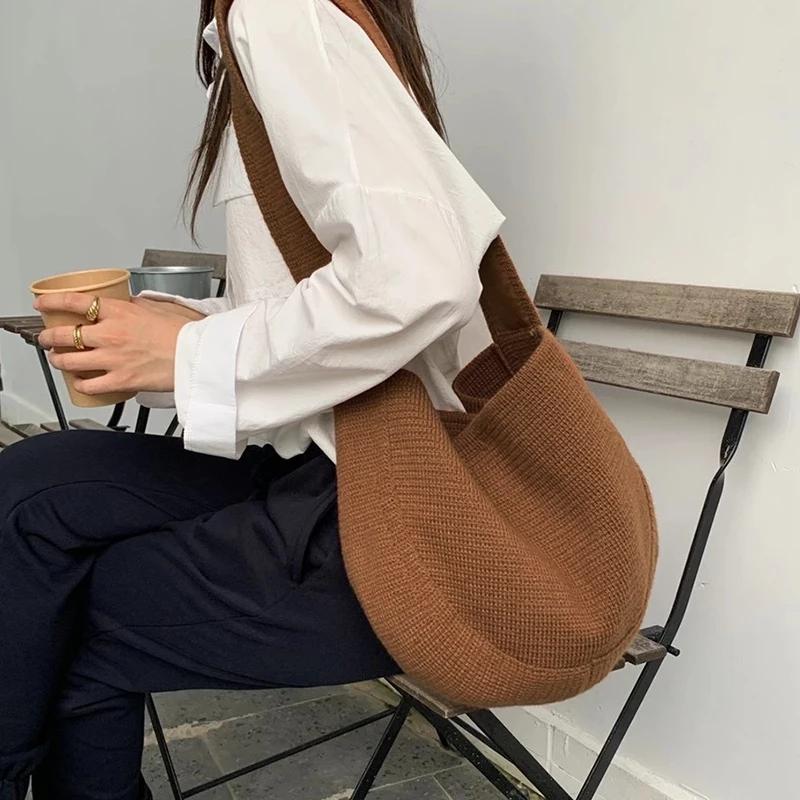 Casual Knitting Large Capacity Tote Women Shoulder Bags Woolen Woven Crossbody Messenger Bag Lady Simply Shopper Bag Big Purses, Black
Casual Knitting Large Capacity Tote Women Shoulder Bags Woolen Woven Crossbody Messenger Bag Lady Simply Shopper Bag Big Purses, Black