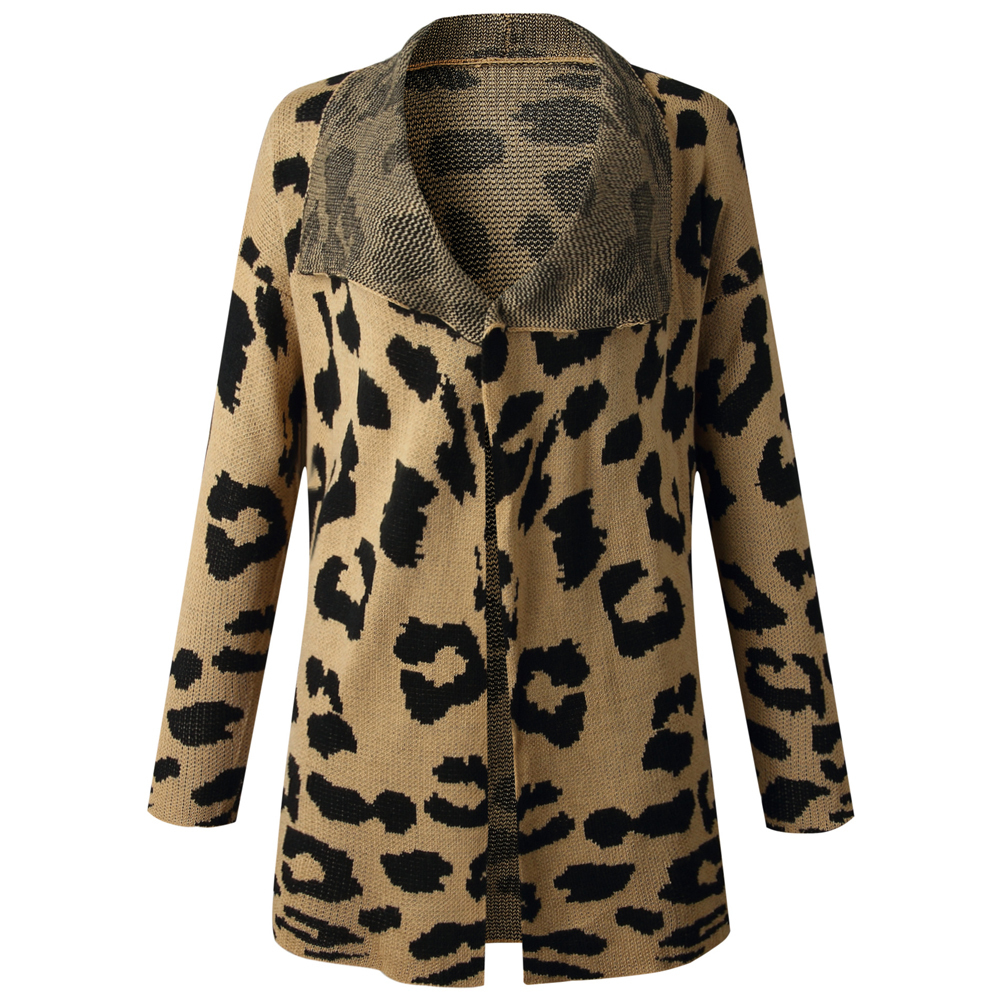 Long Jacket Women Coat Fashion Autumn Winter Clothes Vintage Ladies Leopard Print Windbreaker Cardigan Jackets Outwear Fall 201029