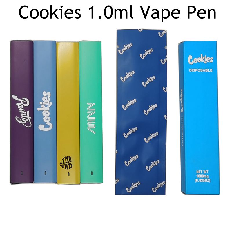Cookies 1.0ml Disposable Vape Pen Electronic Cigarettes Rechargeable 280mah Battery 4 Colors Vaporizer Packaging Stater Kits OEM Available
Cookies 1.0ml Disposable Vape Pen Electronic Cigarettes Rechargeable 280mah Battery 4 Colors Vaporizer Packaging Stater Kits OEM Available