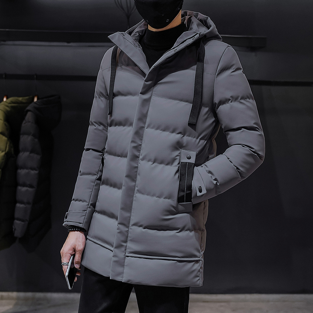 Winter Jacket Men Long Parka Hooded Thick Warm Coat Men Autumn Outwear Fashion Jacket Puffer Jacket Solid Color Plus Size 4xl 201127