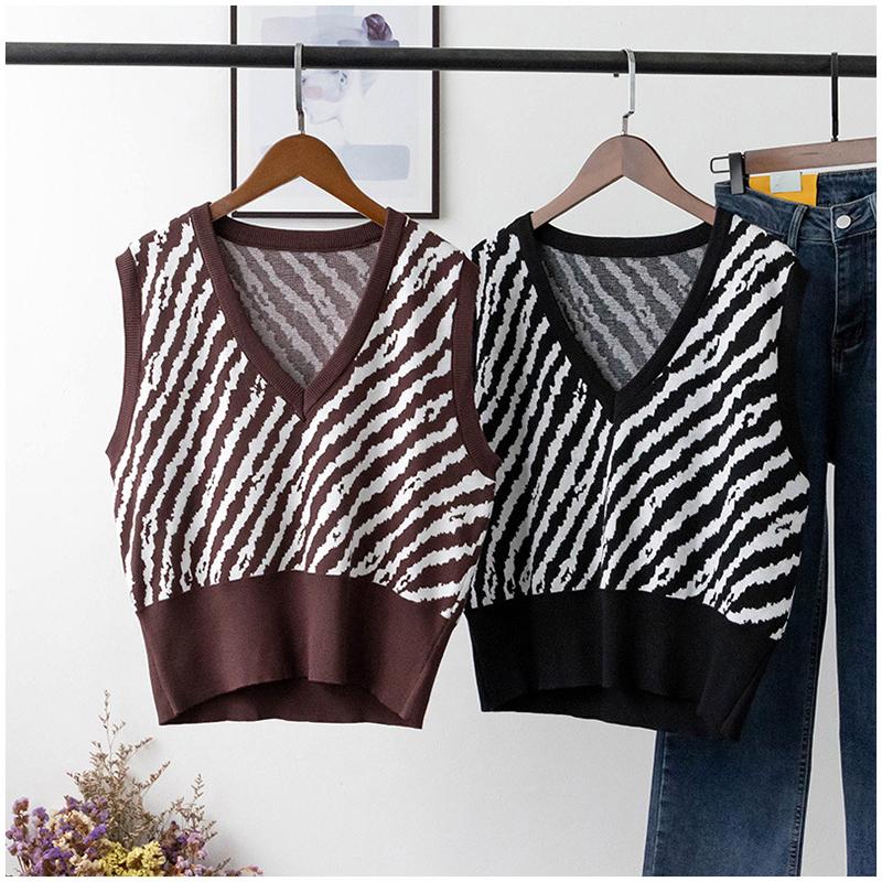 Korean Vintage Zebra Stripes Sweater Vest for Women 2021 Autumn Winter Knitted Vest Sleeveless Jecket Chaleco Mujer, Black
Korean Vintage Zebra Stripes Sweater Vest for Women 2021 Autumn Winter Knitted Vest Sleeveless Jecket Chaleco Mujer, Black