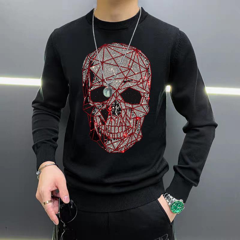 Winter New Men's Sweater Casual O-Neck Hot Drill Skull Star Pattern Street Fitness Warm Top Plus Size 2021, As shown asian size
Winter New Men's Sweater Casual O-Neck Hot Drill Skull Star Pattern Street Fitness Warm Top Plus Size 2021, As shown asian size