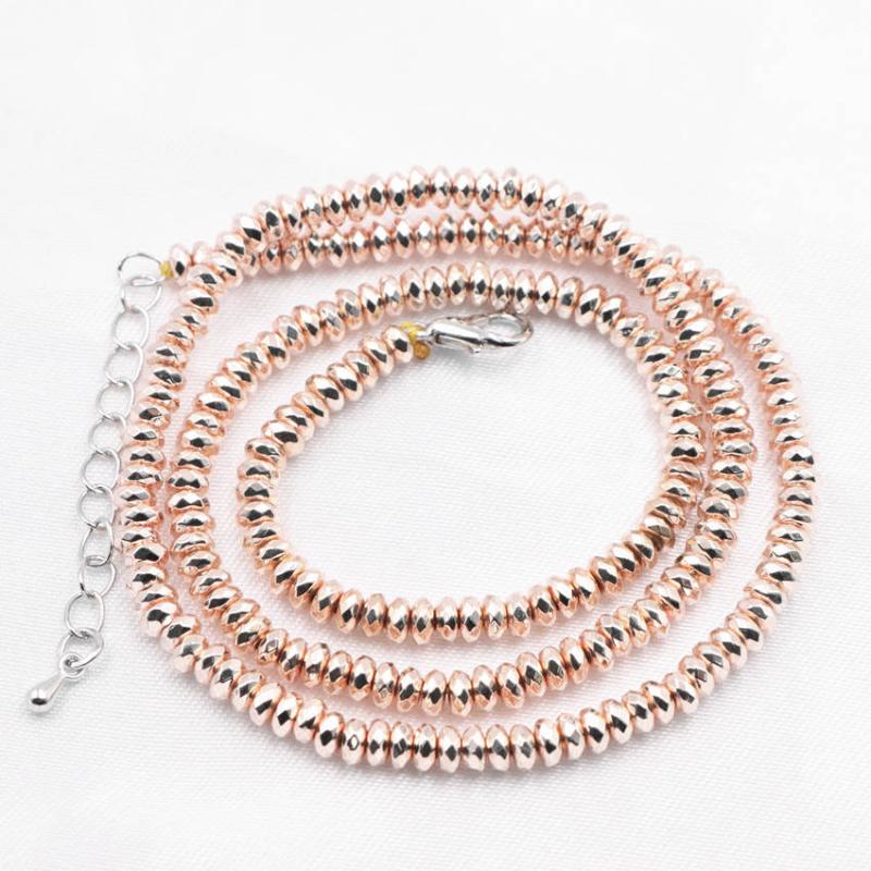 2x4mm Natural Hematite Stone Beads Chain Choker Necklace for Women Rose Gold Color Energy Short Necklaces Jewelry 18inch A822
2x4mm Natural Hematite Stone Beads Chain Choker Necklace for Women Rose Gold Color Energy Short Necklaces Jewelry 18inch A822