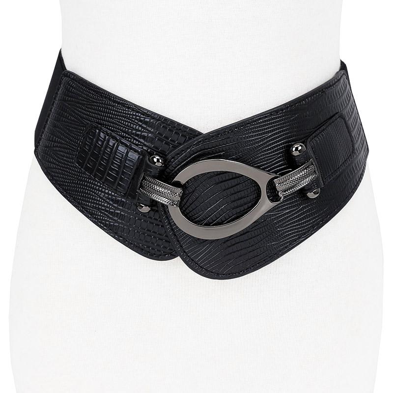 Free shipping new fashion punk elastic waist belt width women crocodile pattern leather wide strap buckle s SW261, Black
Free shipping new fashion punk elastic waist belt width women crocodile pattern leather wide strap buckle s SW261, Black