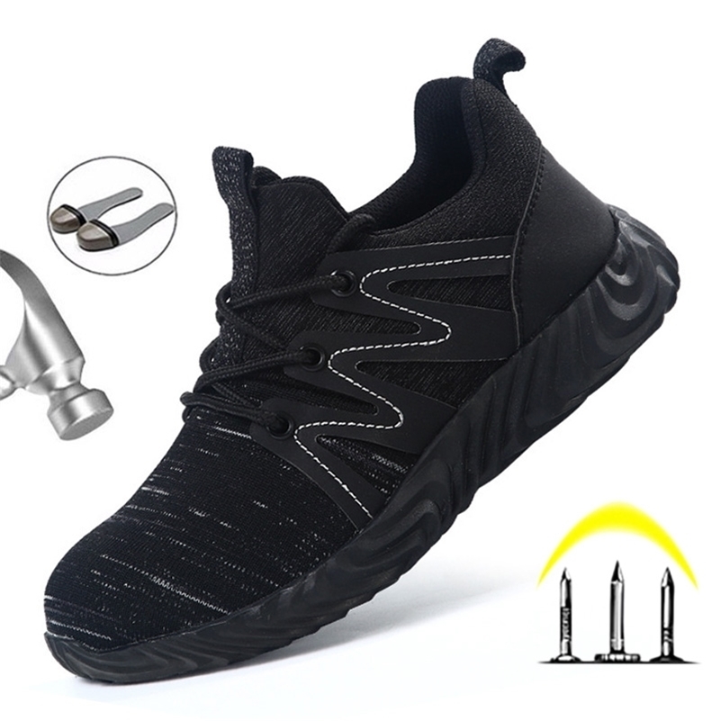 Anti-puncture Boot Male Indestructible Sneakers Comfort Steel Toe Safety Shoes Work Boots Men Y200915