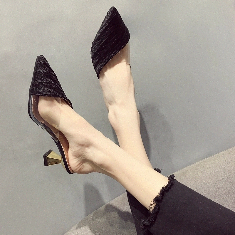 Summer Sandals Pointed Toe Mixed Color Slippers Middle Heels Ladies Outside Wear Half Slippers Women Comfortable Women Sandals #Ga1e
Summer Sandals Pointed Toe Mixed Color Slippers Middle Heels Ladies Outside Wear Half Slippers Women Comfortable Women Sandals #Ga1e