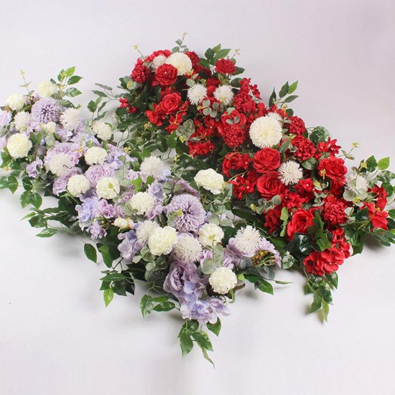 50/100cm DIY wedding flower wall arrangement supplies silk peonies rose artificial flower row decor wedding iron arch backdrop