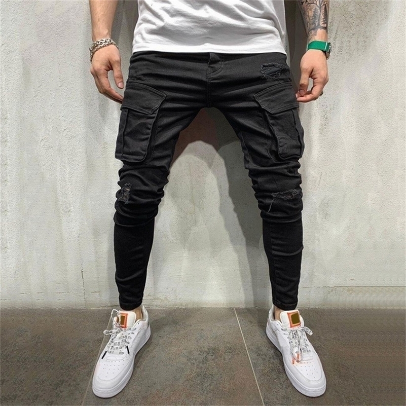 New Pants men jeans Fashion Solid Denim Trouser Distressed Jeans Long Pants Streetwear cargo pants pantalones hombre 201111
New Pants men jeans Fashion Solid Denim Trouser Distressed Jeans Long Pants Streetwear cargo pants pantalones hombre 201111