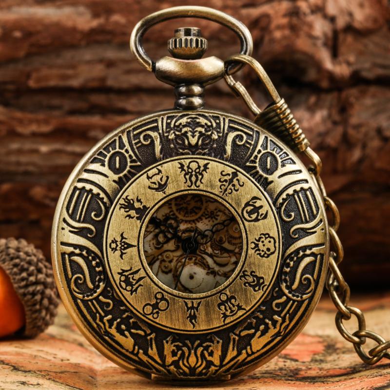 Pocket Watches Hollow Case Quartz Watch Steampunk Roman Numerals Vintage Bronze Pendant Chian Clock Necklace Gift For Men
Pocket Watches Hollow Case Quartz Watch Steampunk Roman Numerals Vintage Bronze Pendant Chian Clock Necklace Gift For Men