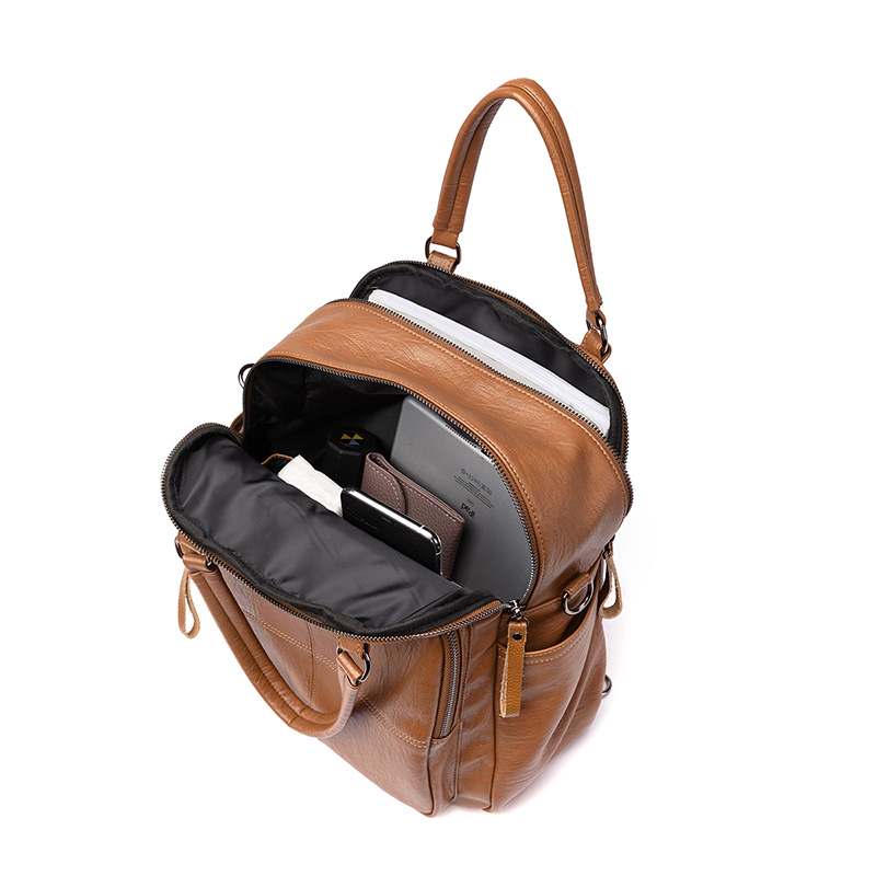 FASHION pu Leather Backpack Vintage Cow Split Leather Women Backpack Ladies Shoulder Bag School for Teenage Girl