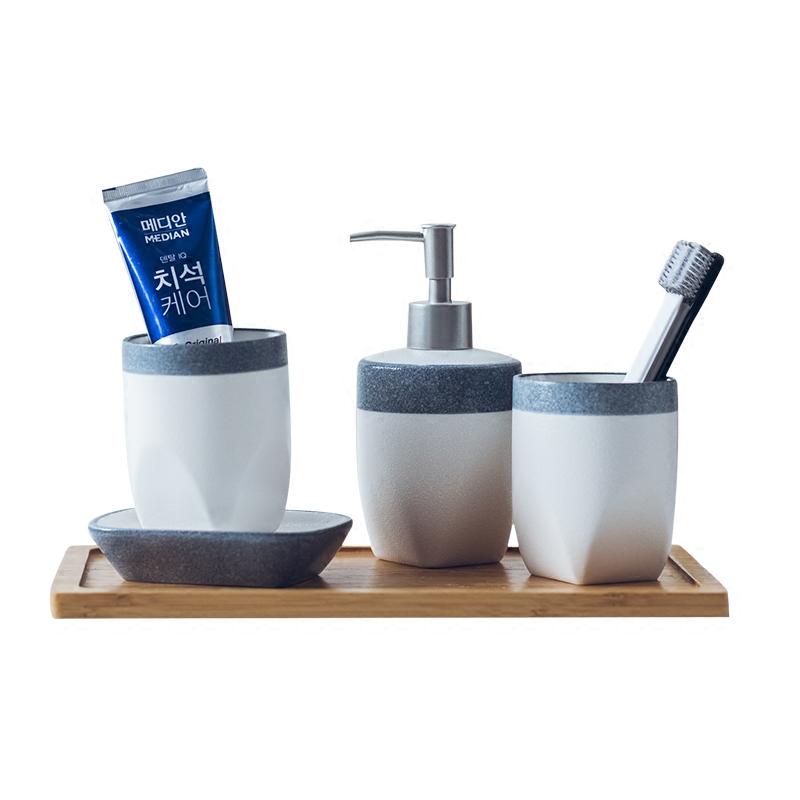 Nordic Minimalism scrub bathroom four in set ceramic toothbrush cup gargle dispenser dish toothbrush holder wedding gift
Nordic Minimalism scrub bathroom four in set ceramic toothbrush cup gargle dispenser dish toothbrush holder wedding gift