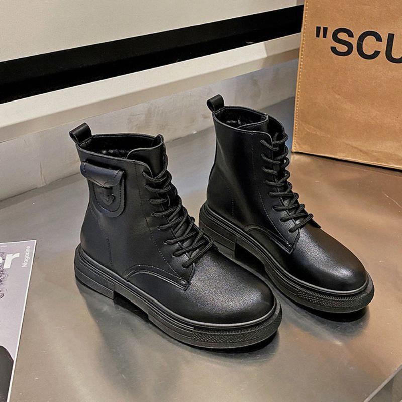 Women Boots Motorcycle Boots Mid-heel Short Lace Up Velve Leather Waterproof 2020 Winter Female Shoes Retro, Black
Women Boots Motorcycle Boots Mid-heel Short Lace Up Velve Leather Waterproof 2020 Winter Female Shoes Retro, Black