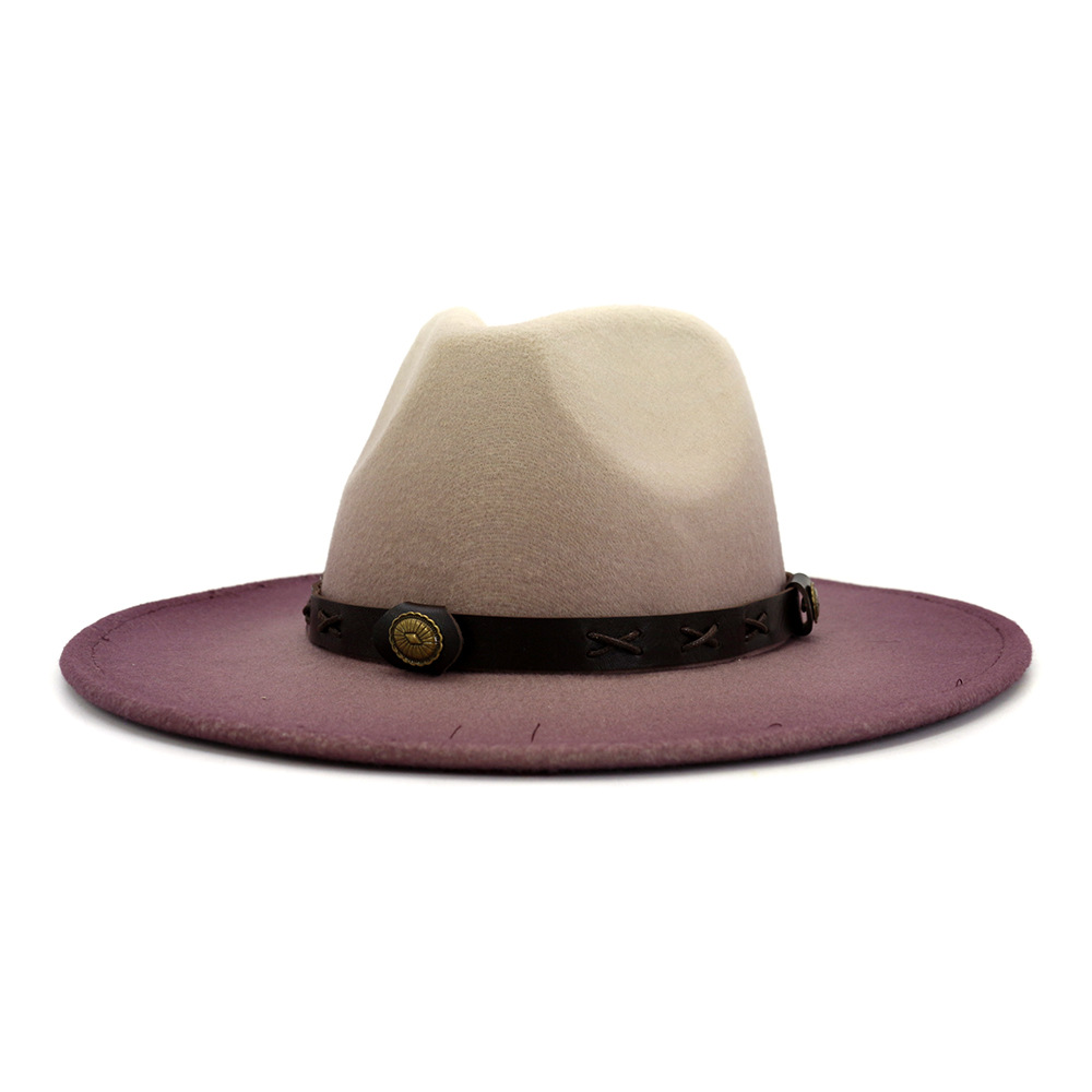 2021 European US Fashion New Spray-painted Jazz Felt Hat Women Ladies Big Wide Brim Panama Faux Wool Gradient Fedora Hats, Blue;gray
2021 European US Fashion New Spray-painted Jazz Felt Hat Women Ladies Big Wide Brim Panama Faux Wool Gradient Fedora Hats, Blue;gray