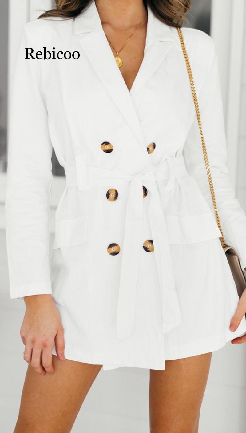 2020 autumn new high fashion ladies classic double-breasted windbreaker jacket windbreaker jacket, White
2020 autumn new high fashion ladies classic double-breasted windbreaker jacket windbreaker jacket, White