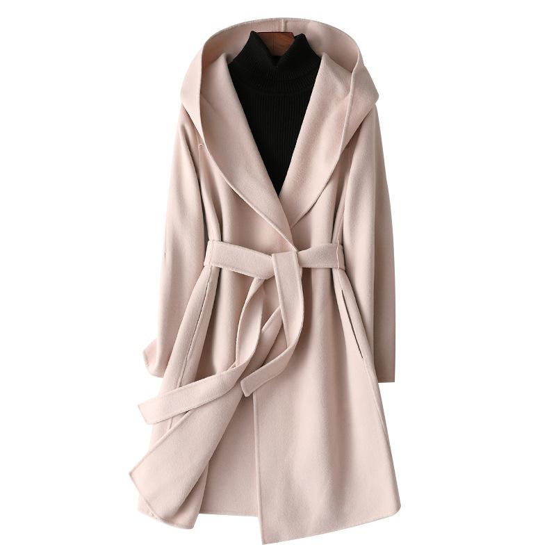2021 Double Side Wool Women Coats Long Sashed Turn Down Collar Solid Belt Slim Chic Casual Office Ladies Parka Casaco Feminino, As picture
2021 Double Side Wool Women Coats Long Sashed Turn Down Collar Solid Belt Slim Chic Casual Office Ladies Parka Casaco Feminino, As picture