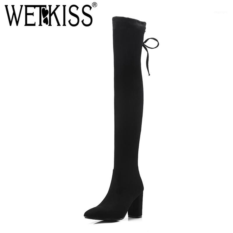 WETKISS Winter Keep Warm Women Over The Knee Boots Black Thick Heel Shoes Pointed Toe Female Stretch Boots Lace-Up Long Shoes1
WETKISS Winter Keep Warm Women Over The Knee Boots Black Thick Heel Shoes Pointed Toe Female Stretch Boots Lace-Up Long Shoes1
