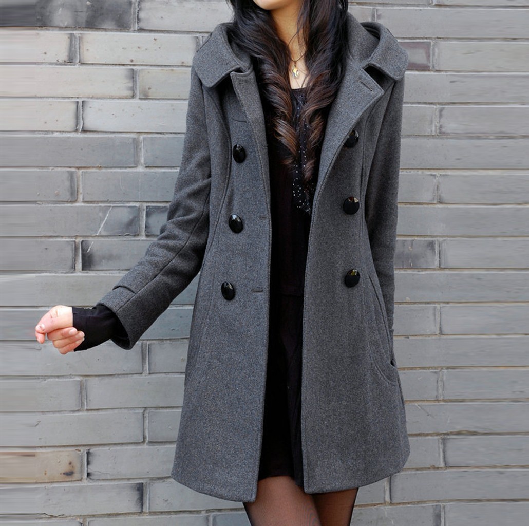 CHAMSGEND Autumn Winter Wool Blend Coat women warm Long Sleeve Wool Overcoat Female Casual pocket Hoode Jacket Coats Abrigos #7 210204