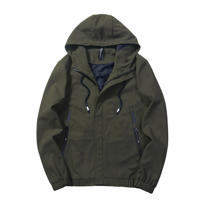 Spring 2020 and Autumn of New Jackets with Solid Color Hood Big Men's Black Casual Jacket More Size M- 4b4c, Army green.
Spring 2020 and Autumn of New Jackets with Solid Color Hood Big Men's Black Casual Jacket More Size M- 4b4c, Army green.