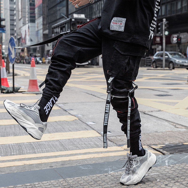 Black Hip Hop Cargo Pants Men Streetwear Cotton Joggers Fashion Sweatpants Casual Harem Trousers Summer Harajuku Pants Men 201125