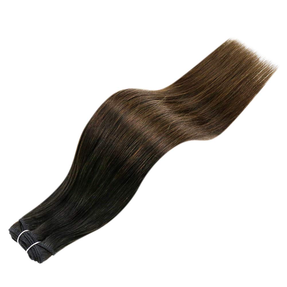 Sew In Double Weft Bundles Slik Straight Highlights Color Brazilian Human Weave Extensions Ombre Remy Hair Bundle 100G