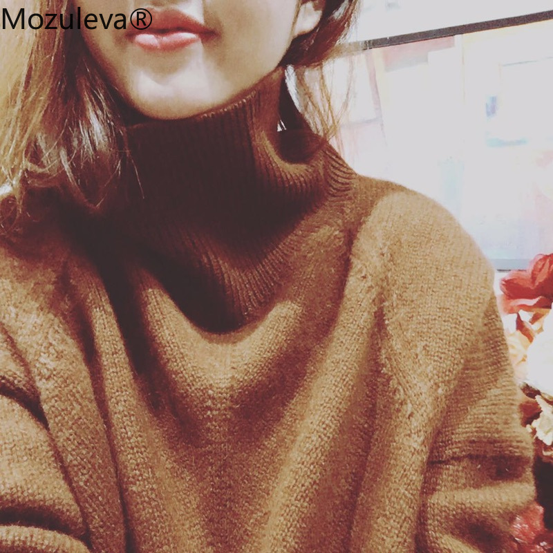 Mozuleva Autumn Winter Cashmere Sweater Women Pullover Loose Sweater Coffee Low Waist female Sweaterrs and Pullovers 201221