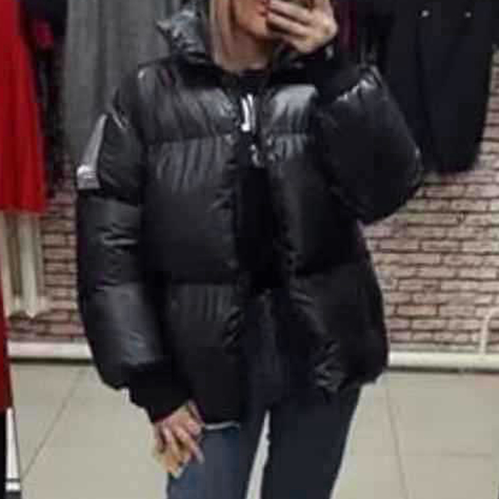 NIBESSER 2019 Glossy New Winter Cotton Padded Jacket For Women Thick Bright Black Short Shiny Jacket Yellow Red Cotton Parkas T200114