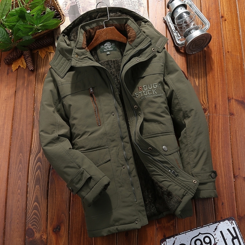 Winter Men Jackets Letter Thick Parkas Casual Warm Hooded Coat Outdoor Military Waterproof Windbreaker Zipper Parka 201128