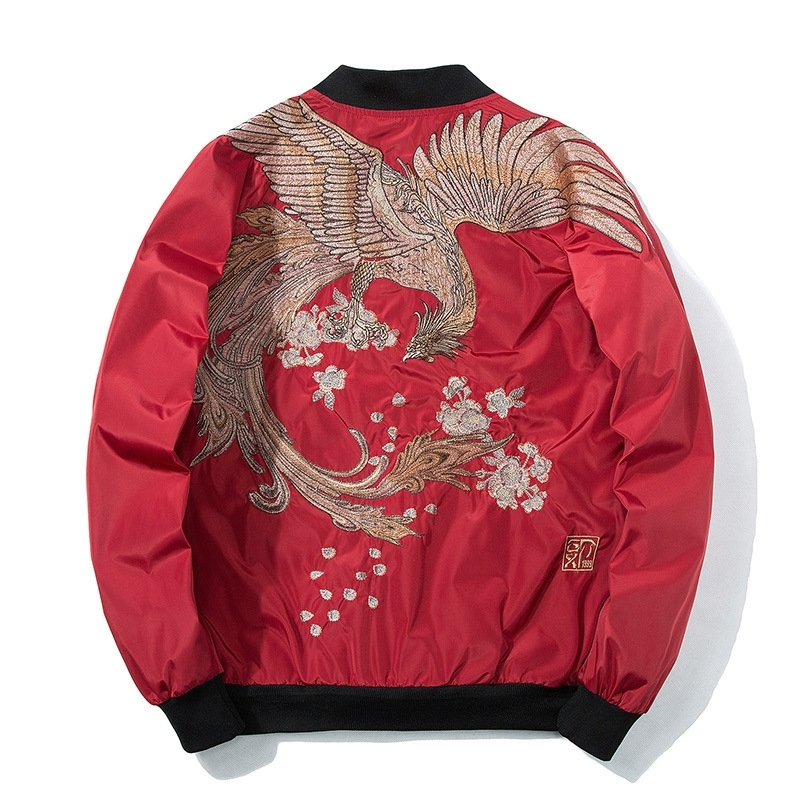 Spring Pilot Bomber Jacket Men Women Bird Embroidery Baseball Jacket Fashion Casual Youth Couples Coat Japan Streetwear LJ201215