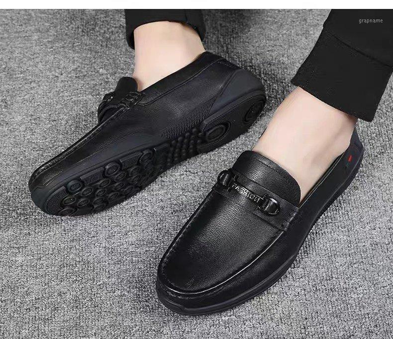 77855 autumn and winter new men's leather single shoes1, Black